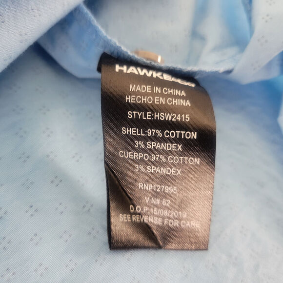 Hawke & Co Shirt Mens Large Blue‎ Sportswear Breathable Long Sleeve Button Down - Picture 8 of 13